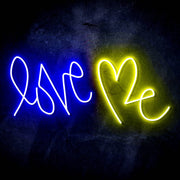 Love Me with Heart Ultra-Bright LED Sign with Remote (Neon-Style, LED Technology) - LED Gift Works