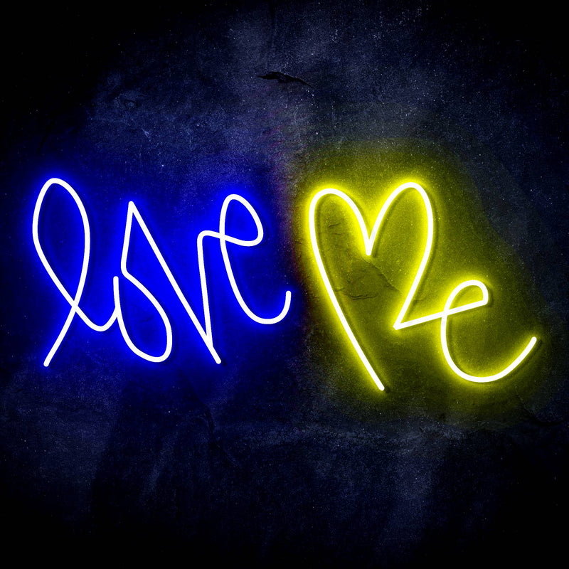 Love Me with Heart Ultra-Bright LED Sign with Remote (Neon-Style, LED Technology) - LED Gift Works