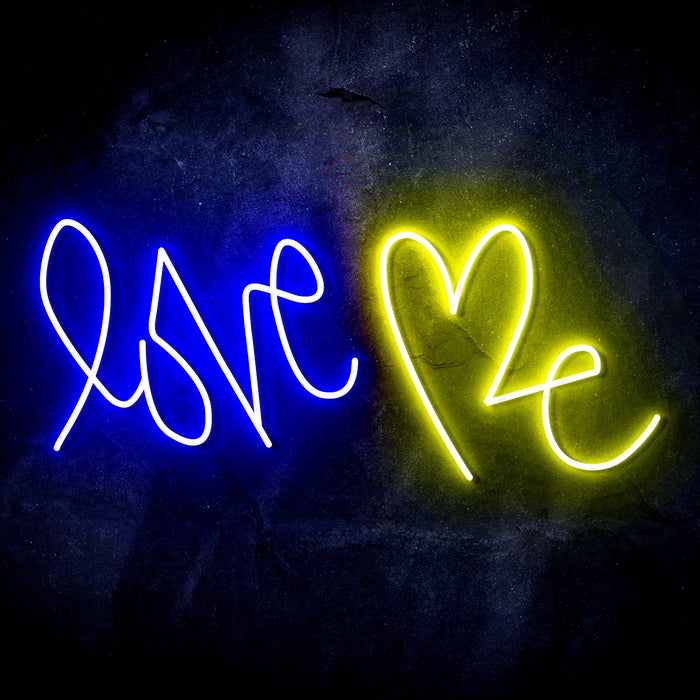 Love Me with Heart Ultra-Bright LED Sign with Remote (Neon-Style, LED Technology) - Way Up Gifts