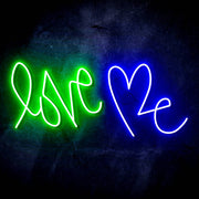 Love Me with Heart Ultra-Bright LED Sign with Remote (Neon-Style, LED Technology) - LED Gift Works
