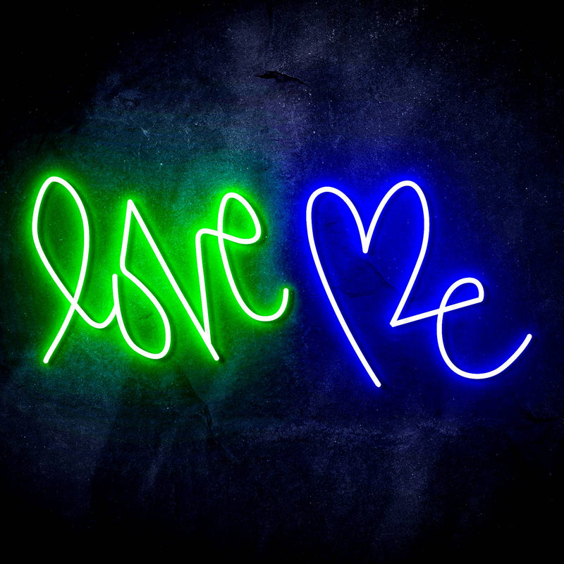Love Me with Heart Ultra-Bright LED Sign with Remote (Neon-Style, LED Technology) - LED Gift Works