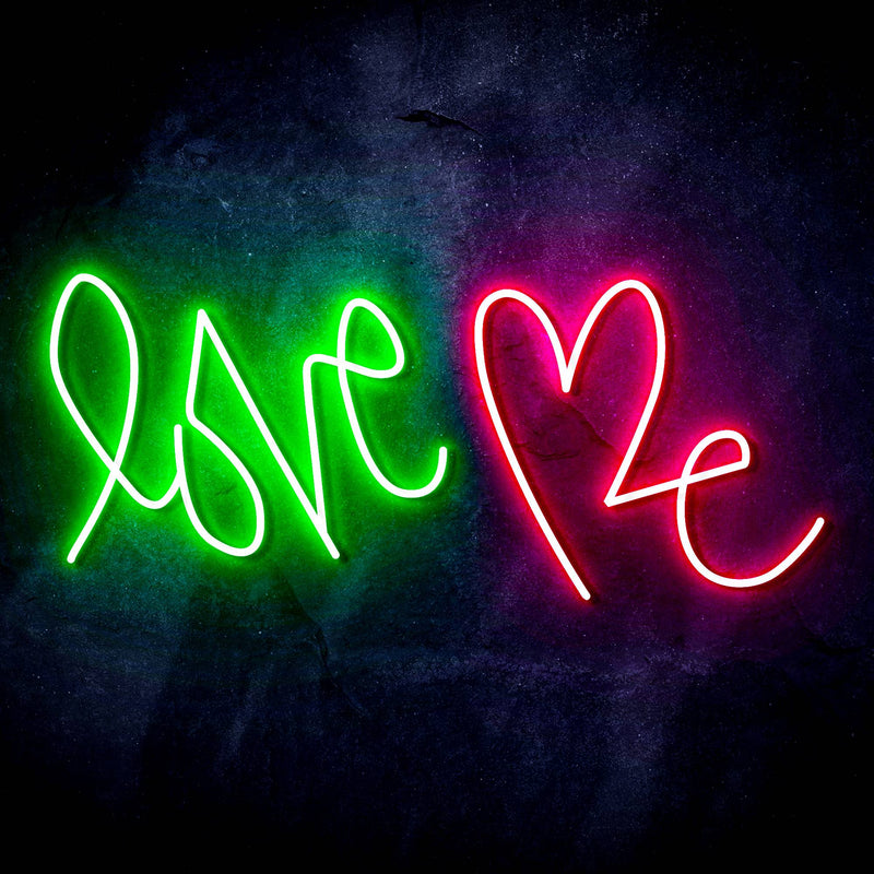 Love Me with Heart Ultra-Bright LED Sign with Remote (Neon-Style, LED Technology) - LED Gift Works