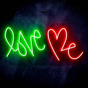 Love Me with Heart Ultra-Bright LED Sign with Remote (Neon-Style, LED Technology) - LED Gift Works