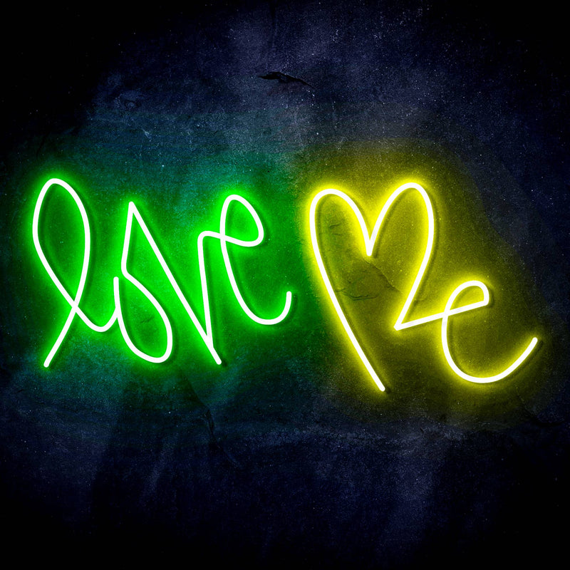Love Me with Heart Ultra-Bright LED Sign with Remote (Neon-Style, LED Technology) - LED Gift Works