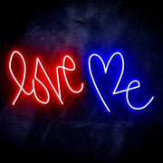 Love Me with Heart Ultra-Bright LED Sign with Remote (Neon-Style, LED Technology) - LED Gift Works