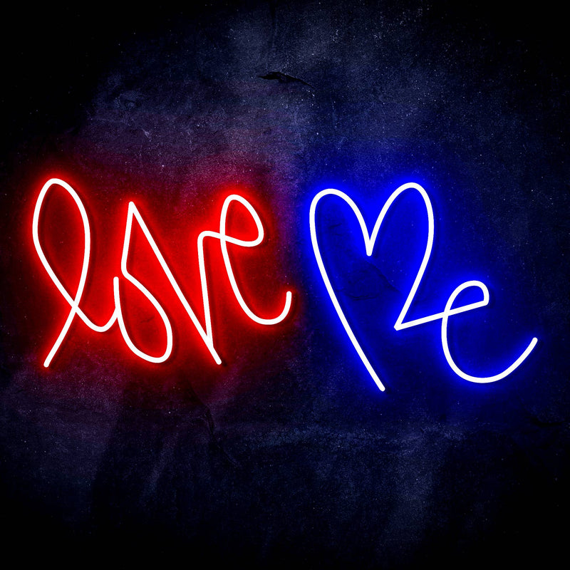 Love Me with Heart Ultra-Bright LED Sign with Remote (Neon-Style, LED Technology) - LED Gift Works