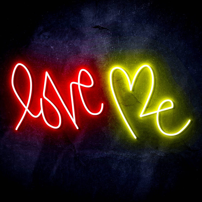 Love Me with Heart Ultra-Bright LED Sign with Remote (Neon-Style, LED Technology) - Way Up Gifts