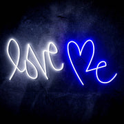 Love Me with Heart Ultra-Bright LED Sign with Remote (Neon-Style, LED Technology) - LED Gift Works