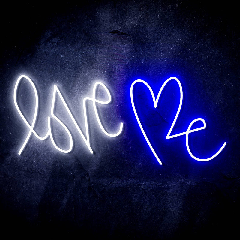 Love Me with Heart Ultra-Bright LED Sign with Remote (Neon-Style, LED Technology) - LED Gift Works
