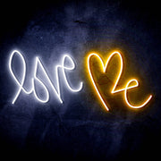 Love Me with Heart Ultra-Bright LED Sign with Remote (Neon-Style, LED Technology) - LED Gift Works