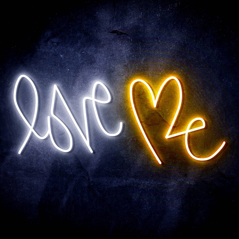 Love Me with Heart Ultra-Bright LED Sign with Remote (Neon-Style, LED Technology) - LED Gift Works