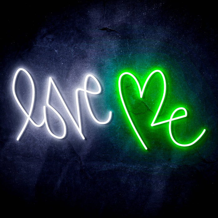 Love Me with Heart Ultra-Bright LED Sign with Remote (Neon-Style, LED Technology) - Way Up Gifts