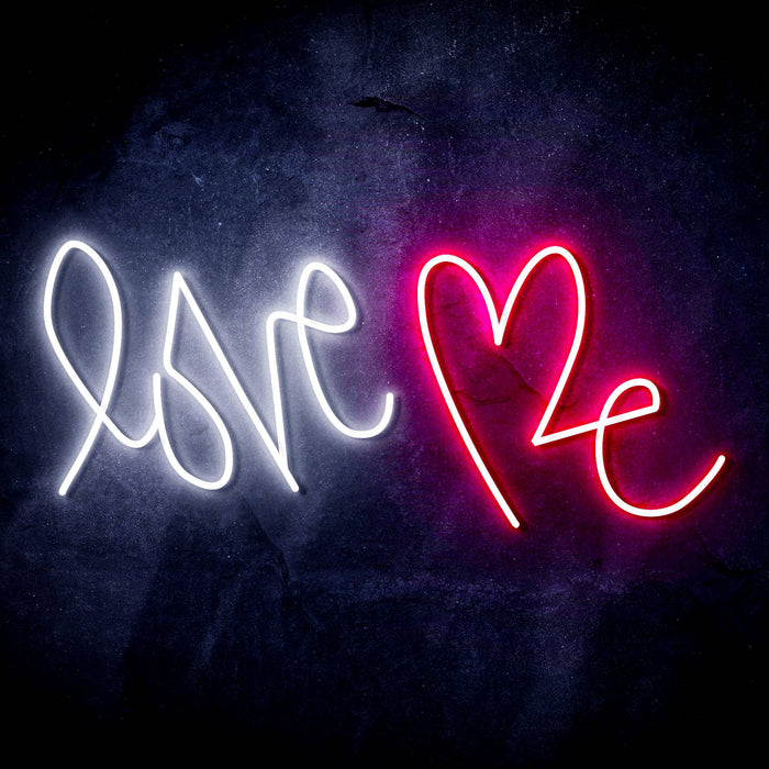 Love Me with Heart Ultra-Bright LED Sign with Remote (Neon-Style, LED Technology) - Way Up Gifts