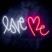 Love Me with Heart Ultra-Bright LED Sign with Remote (Neon-Style, LED Technology) - Way Up Gifts
