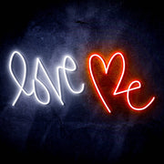 Love Me with Heart Ultra-Bright LED Sign with Remote (Neon-Style, LED Technology) - LED Gift Works