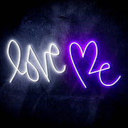 Love Me with Heart Ultra-Bright LED Sign with Remote (Neon-Style, LED Technology) - LED Gift Works