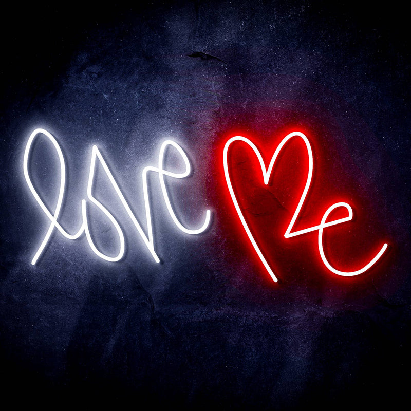 Love Me with Heart Ultra-Bright LED Sign with Remote (Neon-Style, LED Technology) - LED Gift Works