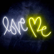 Love Me with Heart Ultra-Bright LED Sign with Remote (Neon-Style, LED Technology) - LED Gift Works