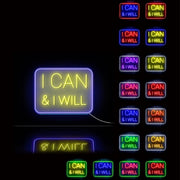 I Can & I Will Motivational Quote Ultra-Bright LED Sign with Remote (Neon-Style, LED Technology) - LED Gift Works