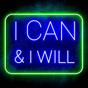 I Can & I Will Motivational Quote Ultra-Bright LED Sign with Remote (Neon-Style, LED Technology) - LED Gift Works
