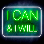 I Can & I Will Motivational Quote Ultra-Bright LED Sign with Remote (Neon-Style, LED Technology) - LED Gift Works