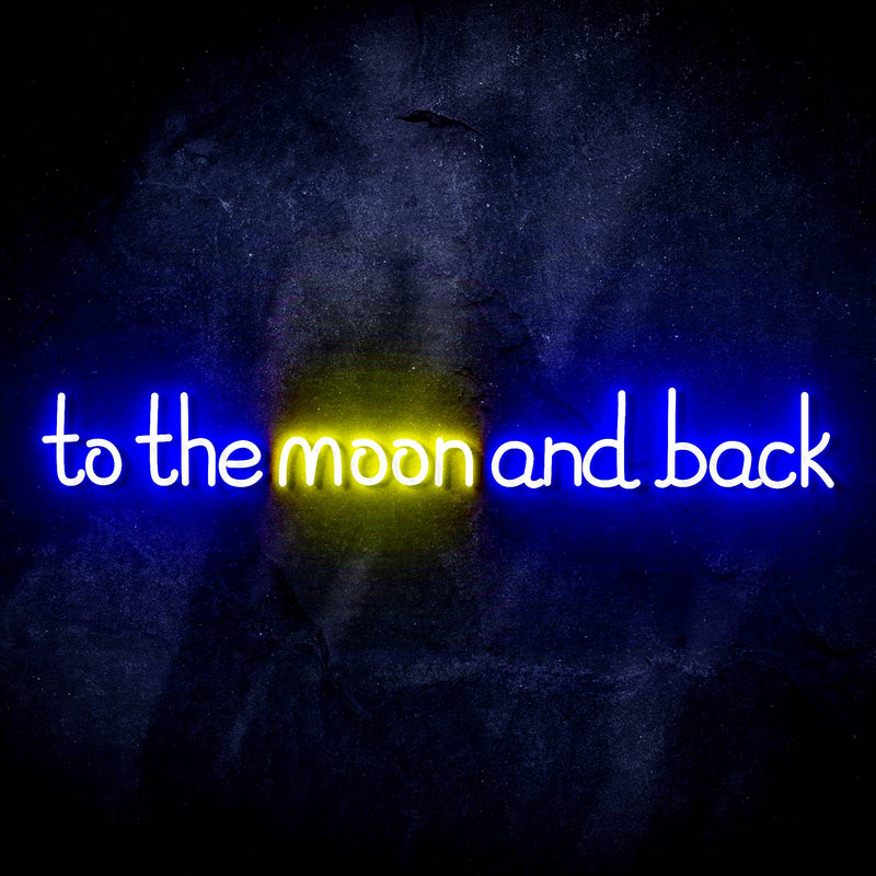 To The Moon and Back Ultra-Bright LED Sign with Remote (Neon-Style, LED Technology) - LED Gift Works