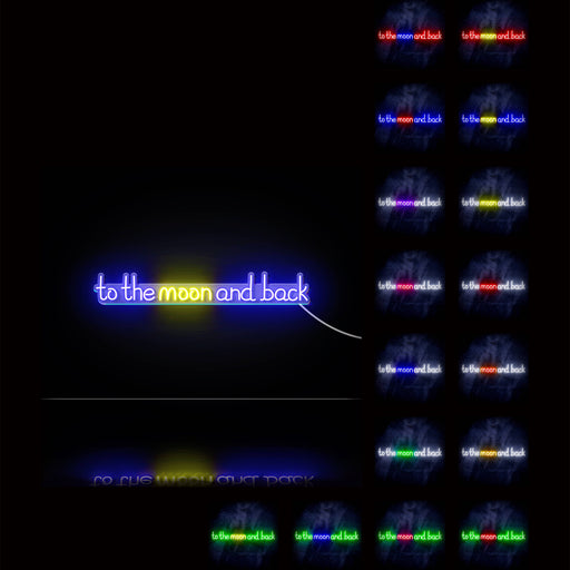 To The Moon and Back Ultra-Bright LED Sign with Remote (Neon-Style, LED Technology) - LED Gift Works