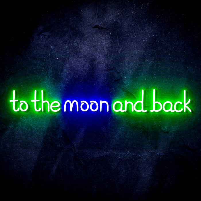 To The Moon and Back Ultra-Bright LED Sign with Remote (Neon-Style, LED Technology) - Way Up Gifts