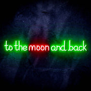 To The Moon and Back Ultra-Bright LED Sign with Remote (Neon-Style, LED Technology) - LED Gift Works