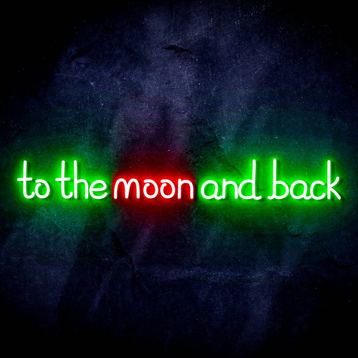 To The Moon and Back Ultra-Bright LED Sign with Remote (Neon-Style, LED Technology) - Way Up Gifts