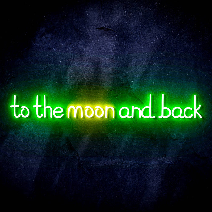 To The Moon and Back Ultra-Bright LED Sign with Remote (Neon-Style, LED Technology) - Way Up Gifts