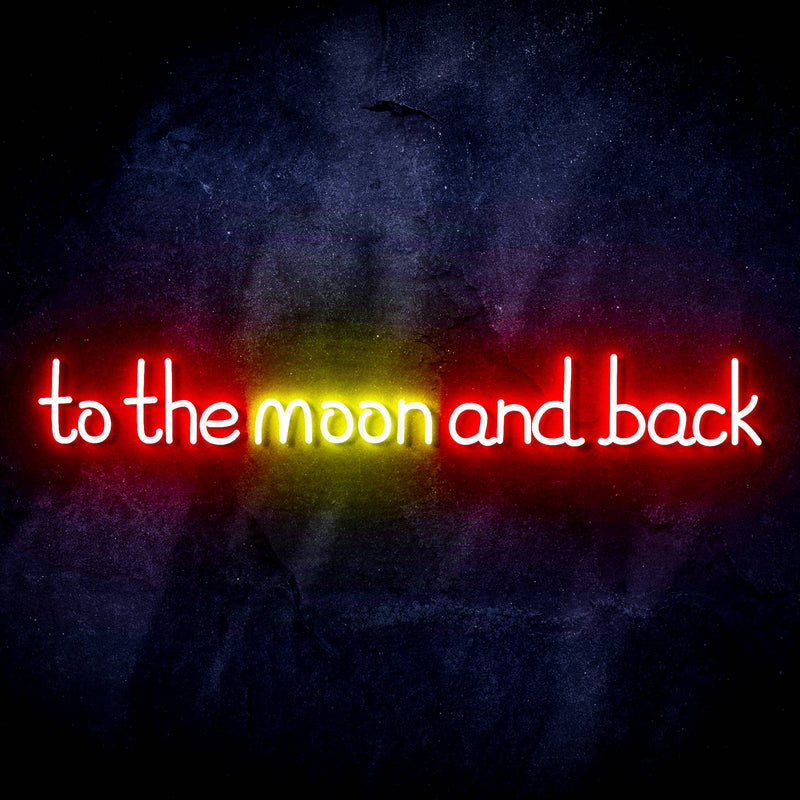 To The Moon and Back Ultra-Bright LED Sign with Remote (Neon-Style, LED Technology) - LED Gift Works