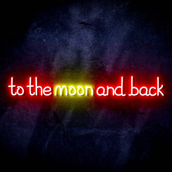 To The Moon and Back Ultra-Bright LED Sign with Remote (Neon-Style, LED Technology) - Way Up Gifts
