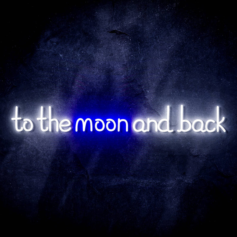 To The Moon and Back Ultra-Bright LED Sign with Remote (Neon-Style, LED Technology) - LED Gift Works
