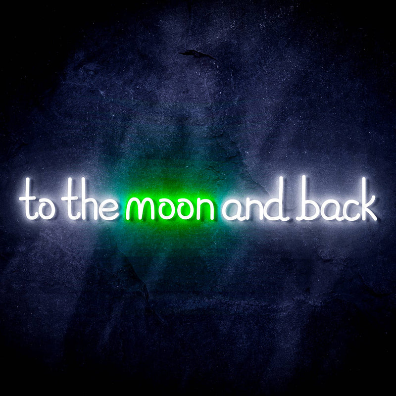 To The Moon and Back Ultra-Bright LED Sign with Remote (Neon-Style, LED Technology) - LED Gift Works