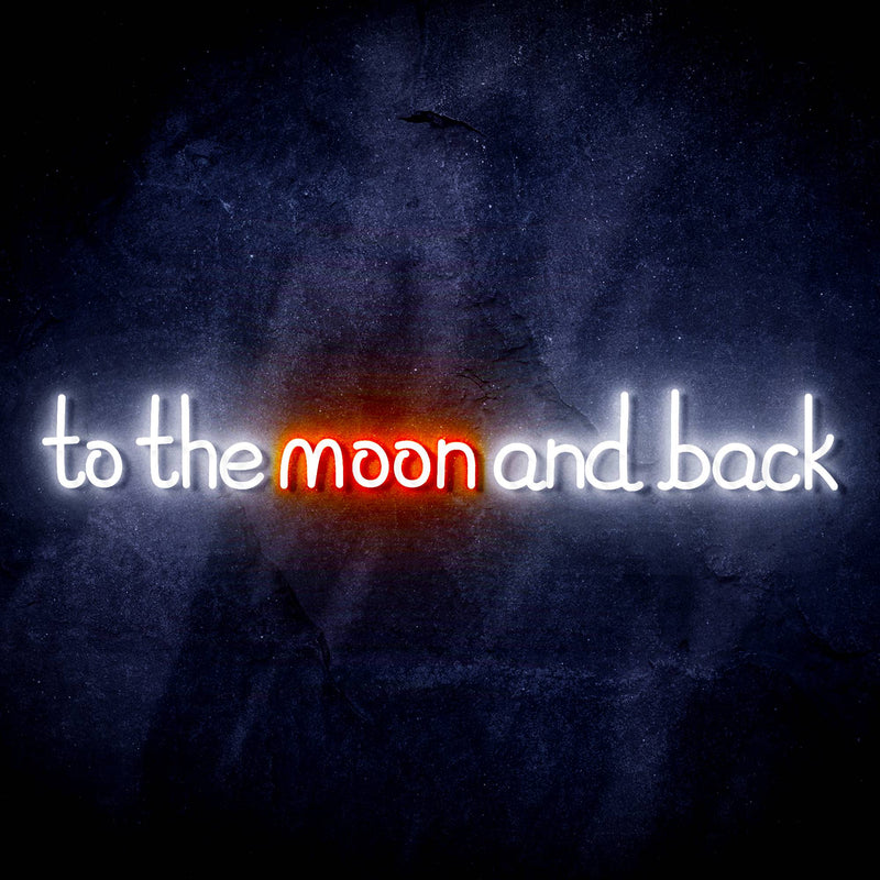 To The Moon and Back Ultra-Bright LED Sign with Remote (Neon-Style, LED Technology) - LED Gift Works