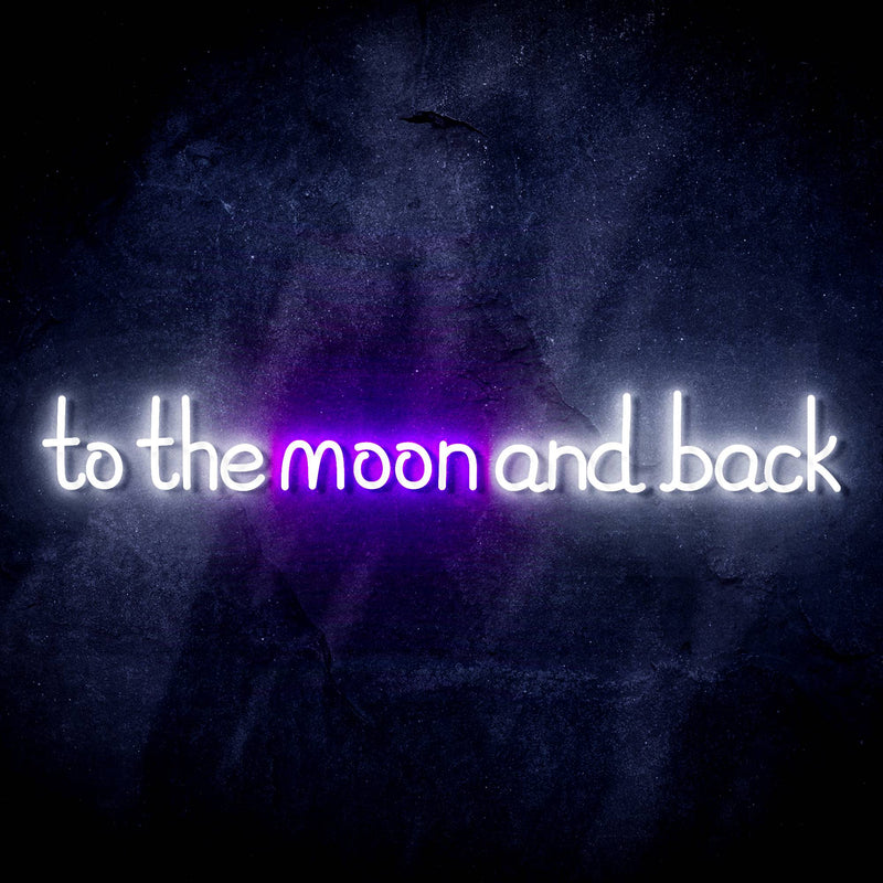 To The Moon and Back Ultra-Bright LED Sign with Remote (Neon-Style, LED Technology) - LED Gift Works