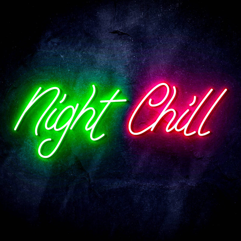 Night Chill Ultra-Bright LED Sign with Remote (Neon-Style, LED Technology) - LED Gift Works