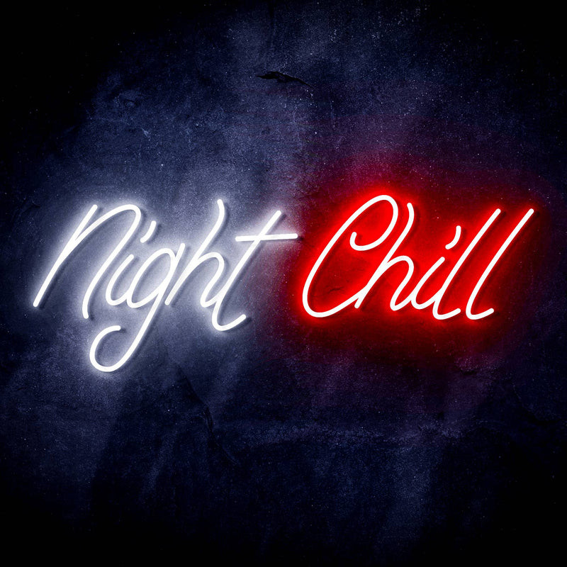 Night Chill Ultra-Bright LED Sign with Remote (Neon-Style, LED Technology) - LED Gift Works