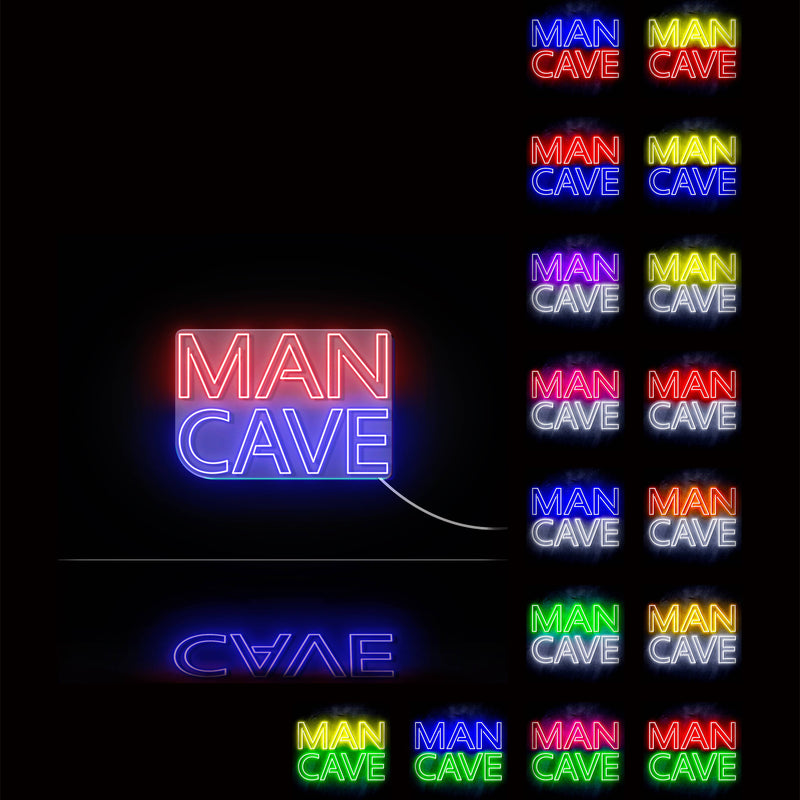 Led Sign Man Large Text Man Cave Ultra-Bright LED Sign with Remote (Neon-Style, LED ...