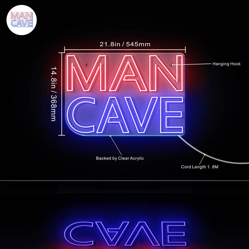 Large Text Man Cave Ultra-Bright LED Sign with Remote (Neon-Style, LED Technology) - LED Gift Works