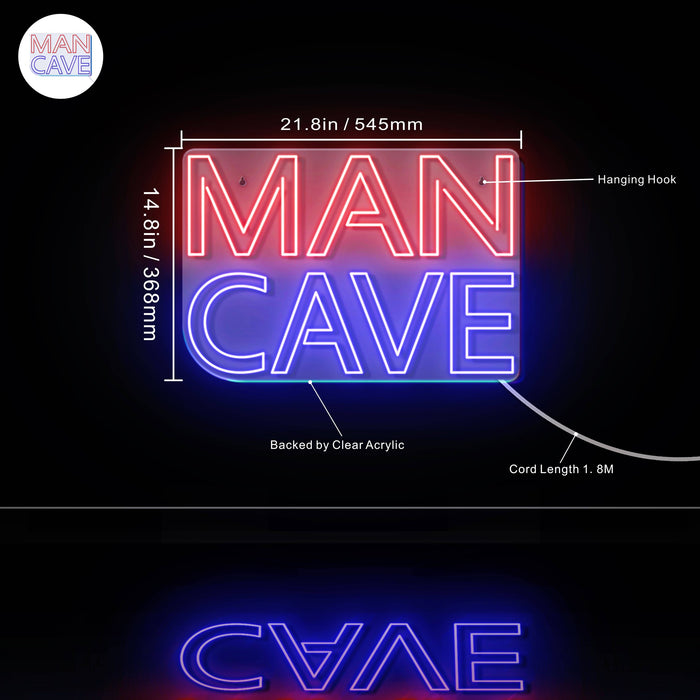 Large Text Man Cave Ultra-Bright LED Sign with Remote (Neon-Style, LED Technology) - Way Up Gifts
