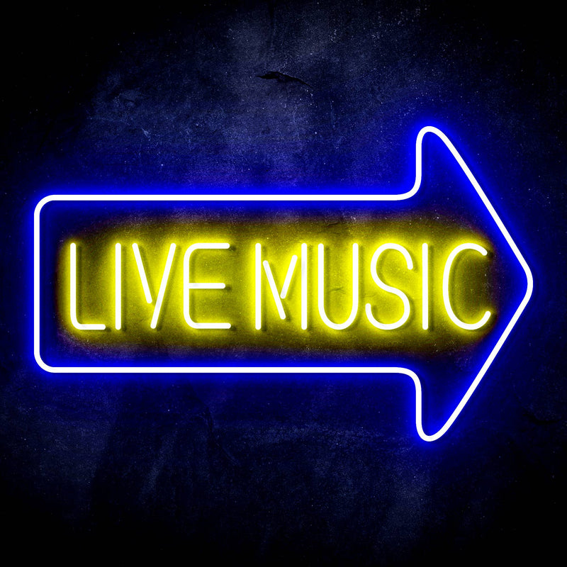 Live Music Arrow Ultra-Bright LED Sign with Remote (Neon-Style, LED Technology) - LED Gift Works