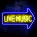 Live Music Arrow Ultra-Bright LED Sign with Remote (Neon-Style, LED Technology) - Way Up Gifts