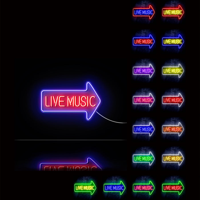 Live Music Arrow Ultra-Bright LED Sign with Remote (Neon-Style, LED Technology) - Way Up Gifts