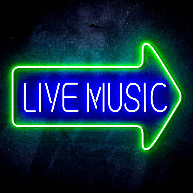 Live Music Arrow Ultra-Bright LED Sign with Remote (Neon-Style, LED Technology) - LED Gift Works