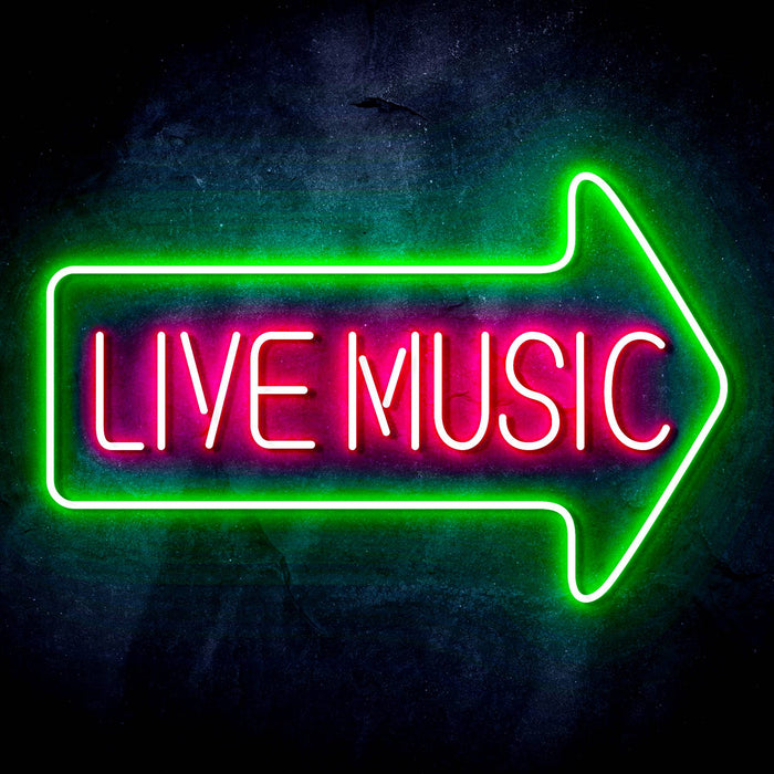Live Music Arrow Ultra-Bright LED Sign with Remote (Neon-Style, LED Technology) - Way Up Gifts