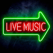 Live Music Arrow Ultra-Bright LED Sign with Remote (Neon-Style, LED Technology) - LED Gift Works