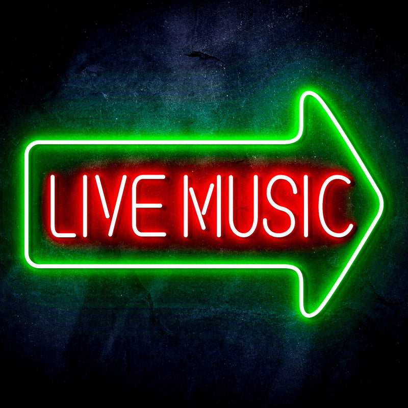 Live Music Arrow Ultra-Bright LED Sign with Remote (Neon-Style, LED Technology) - LED Gift Works