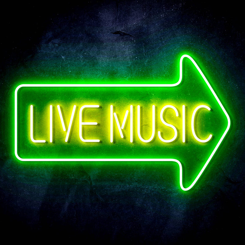 Live Music Arrow Ultra-Bright LED Sign with Remote (Neon-Style, LED Technology) - LED Gift Works